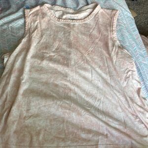 pink and white tie die tank top